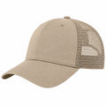 Cappellino da baseball taglia unica in tessuto beige con rete traspirante stile trucker