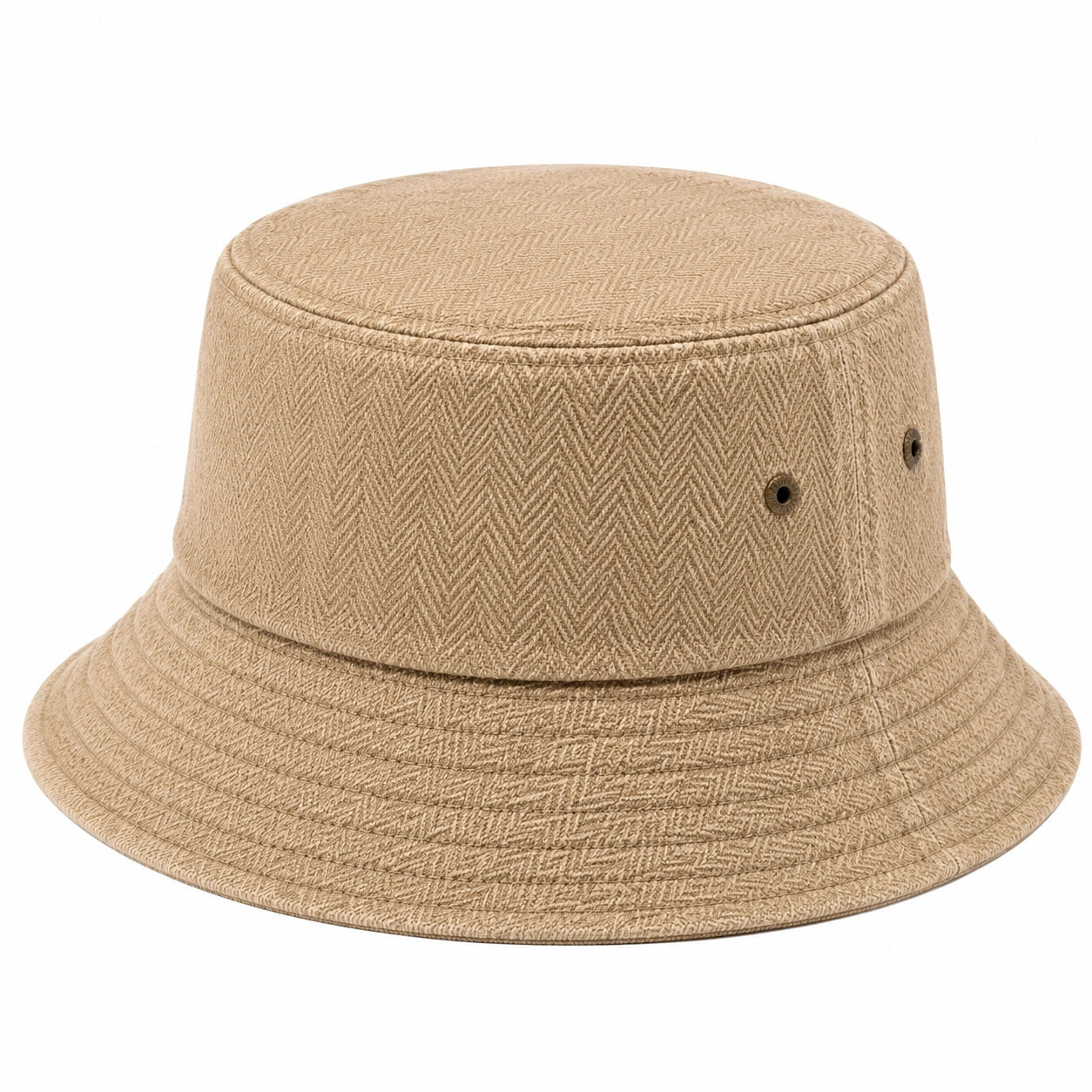 Cappello pescatore taglia unica in tessuto beige a spina di pesce per uso quotidiano
