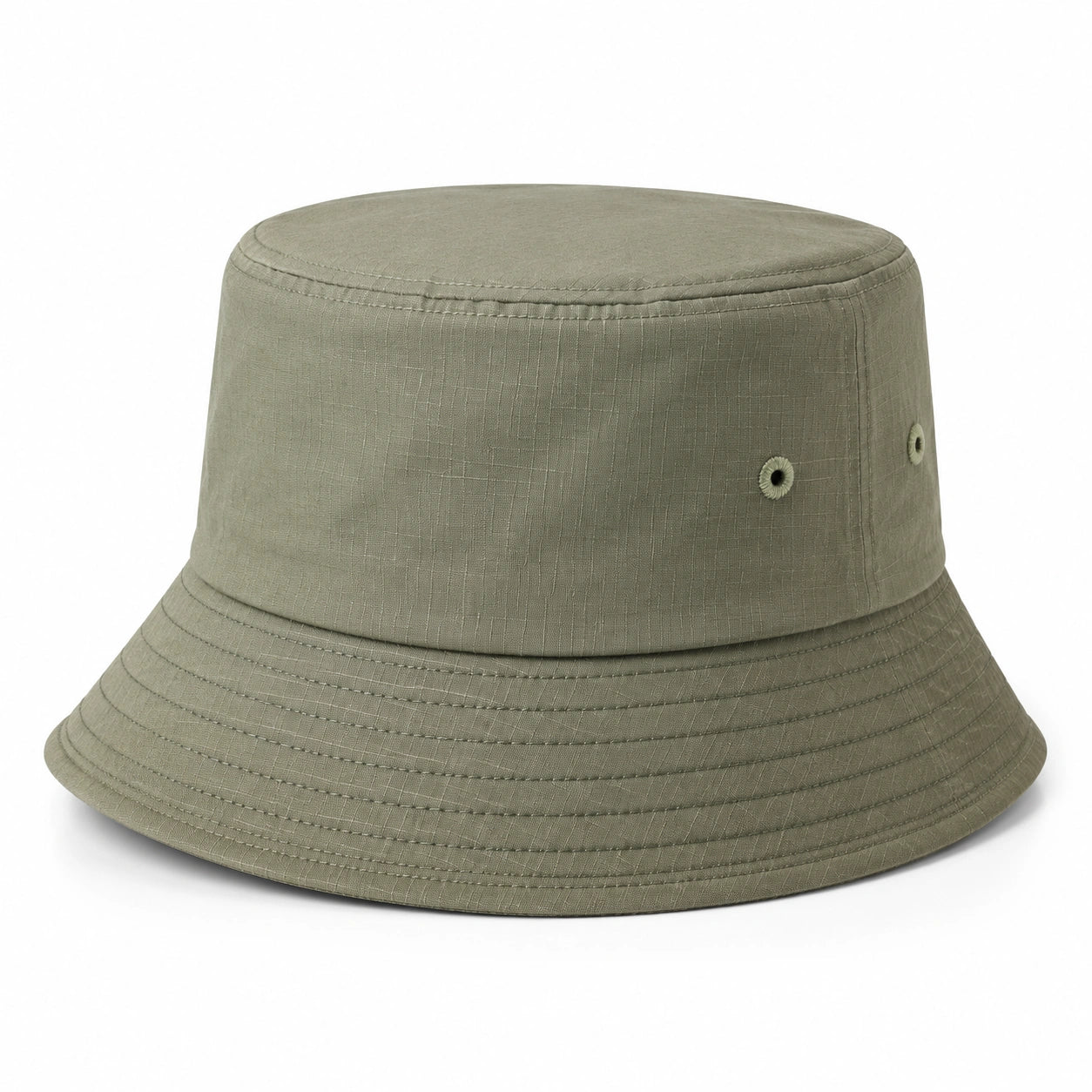 Cappello pescatore taglia unica in tessuto verde oliva - tesa ampia stile casual