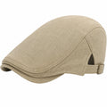 Berretto coppola taglia unica in tessuto beige regolabile stile classico