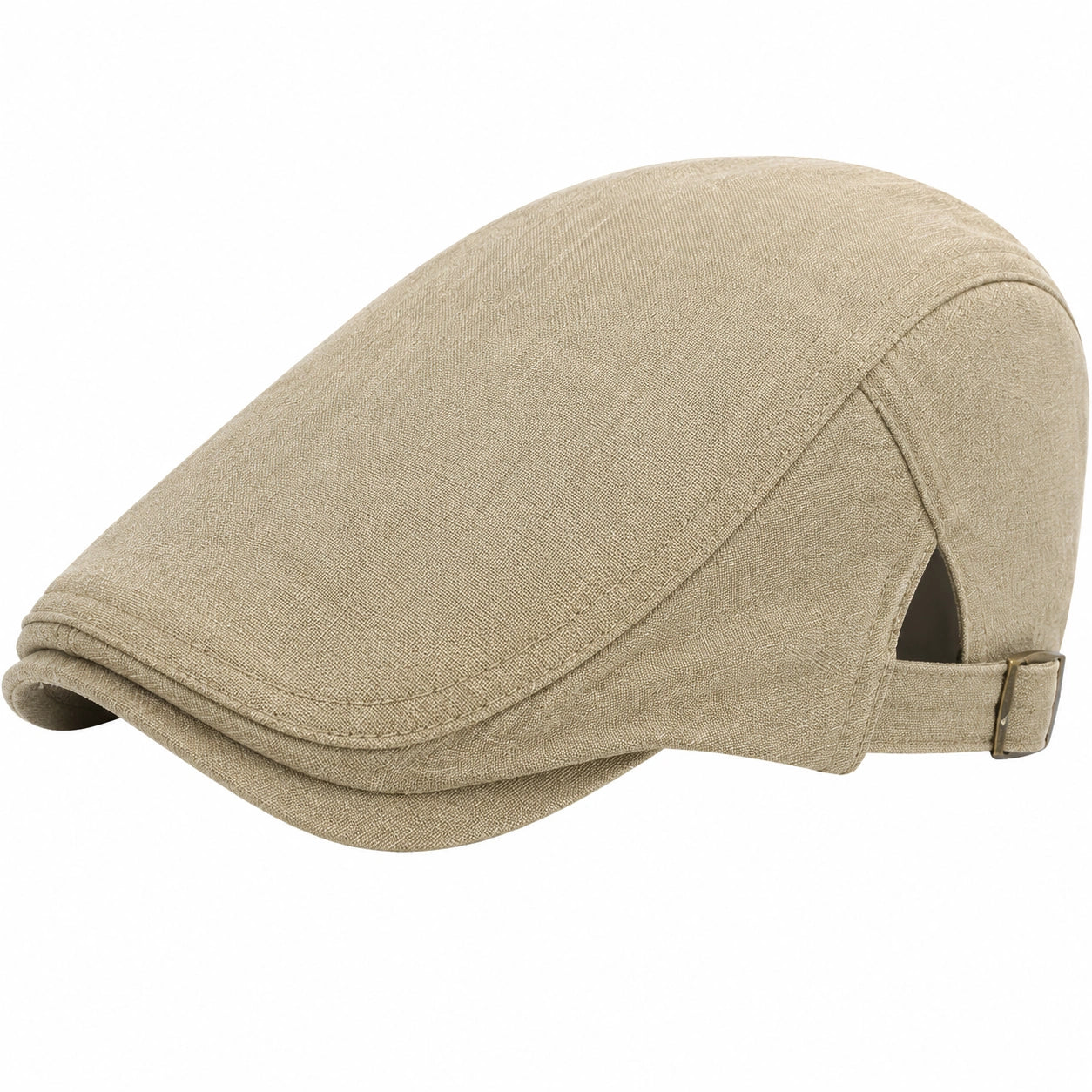 Berretto coppola taglia unica in tessuto beige regolabile stile classico