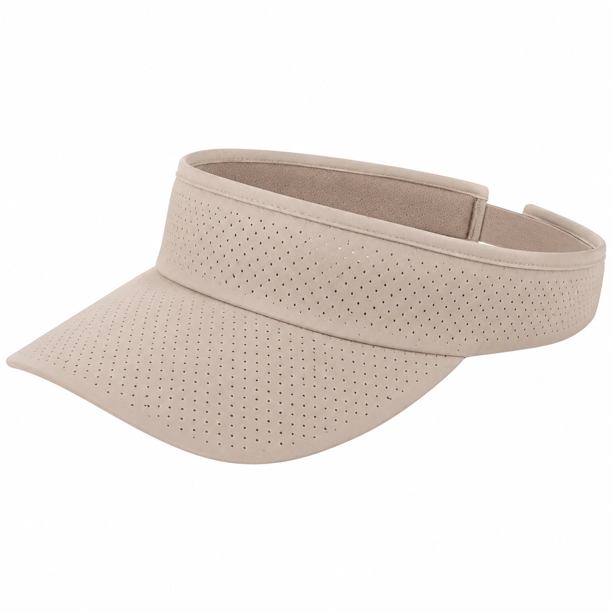 Visiera parasole taglia unica in tessuto beige traforato regolabile