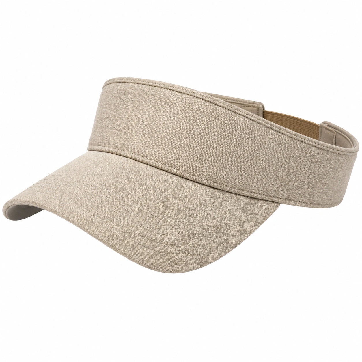 Visiera sportiva taglia unica in tessuto beige con fascia regolabile